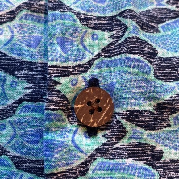 L.L. Bean Fish AOP Button Down Shirt: Size Large - Picture 7 of 9